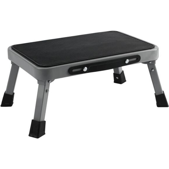 1-Step 330lbs Capacity Folding Metal Step Stool, Portable Step Ladder, Non Slip - Picture 1 of 7